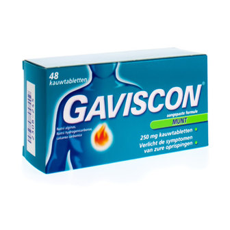 GAVISCON MUNT KAUWTABLETTEN 48 X 250 MG