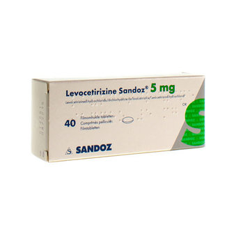 LEVOCETIRIZINE SANDOZ 5 MG COMP ENROB. 40 X 5 MG