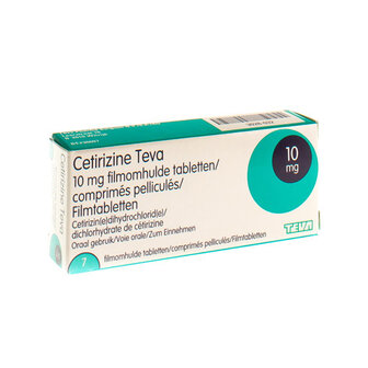 CETIRIZINE TEVA 10 MG FILMOMH TABL 7