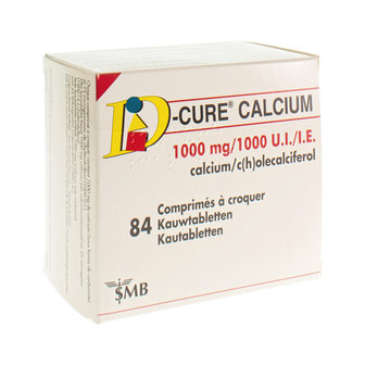 D CURE CALCIUM 1000MG/1000UI KAUWTABL 84