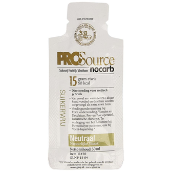 PROSOURCE NOCARB NEUTRAAL 15G EIWIT ZAKJE 1X30ML