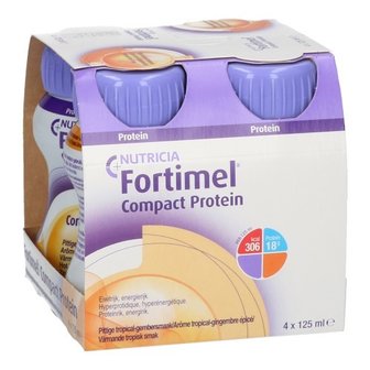 FORTIMEL COMPACT PROTEIN PITTIGE TROPICAL GEMBERSMAAK 4X125ML