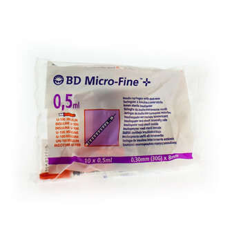 BD MICROFINE+ INS.SPUIT 0,5ML 30G 8,0MM 10 324825