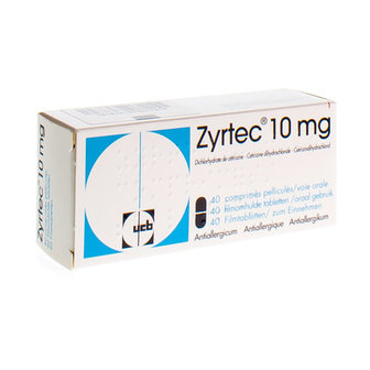 ZYRTEC 10 MG FILMOMH TABL 40 X 10 MG