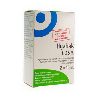 HYABAK 0,15% OOGDRUPPELS DUOPACK FLACON 2X10ML 