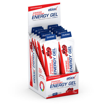 ETIXX GINSENG&amp;GUAR.ENERGY GEL RED C.-CHERRY 12X50G