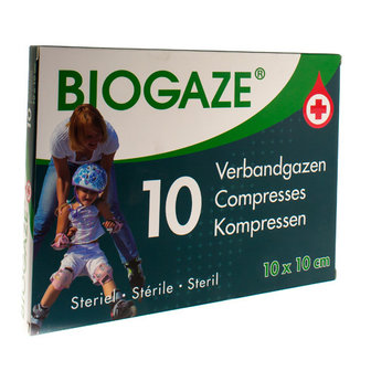 BIOGAZE VERBANDGAAS GEIMPREGNEERD 10X10CM 10