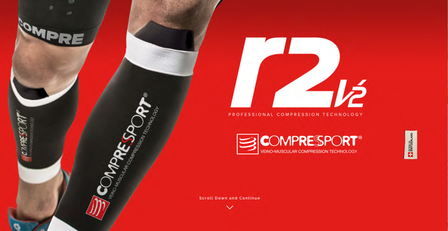 COMPRESSPORT CALF R2V2 BLACK T2