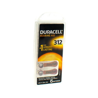 DURACELL EASYTAB PILE AUDITIVE DA312 6 BRUN