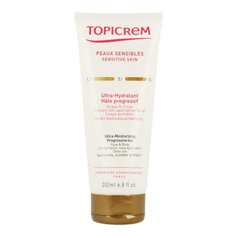 TOPICREM GELEIDELIJK GEBRONSD MELK TUBE 200ML