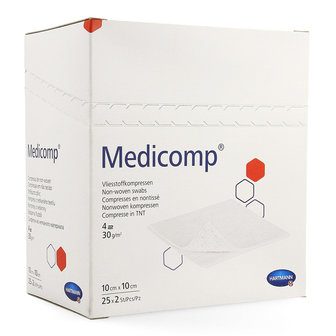 MEDICOMP KOMPRESSEN STERIEL 10X 10CM 25 X 2 STUKS