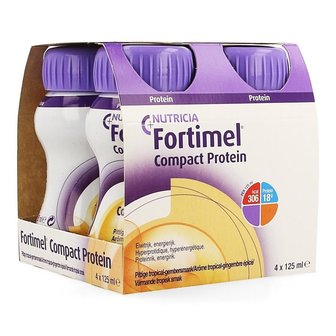 FORTIMEL COMPACT PROTEIN PITTIGE TROPICAL GEMBERSMAAK 4X125ML
