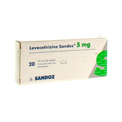 LEVOCETIRIZINE SANDOZ 5 MG COMP ENROB. 20 X 5 MG