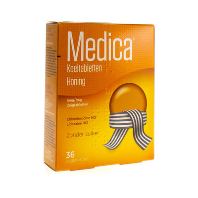 MEDICA KEELTABLETTEN HONING ZUIGTABL 36