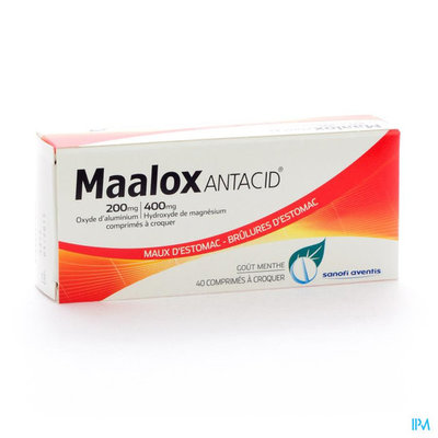 MAALOX ANTACID+ANTIGAS 250MG/500MG KAUWTABL 16