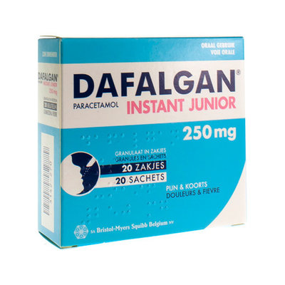 DAFALGAN INSTANT JUNIOR GRAN ZAKJES 20 X 250 MG