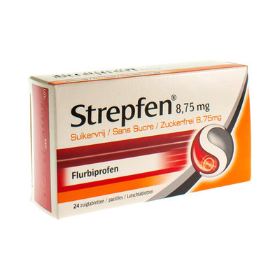 STREPFEN 8.75 MG ZUIGTABLETTEN 24 ZONDER SUIKER