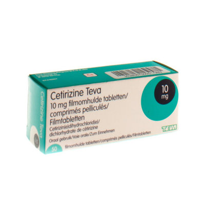 CETIRIZINE TEVA 10 MG FILMOMH TABL 50