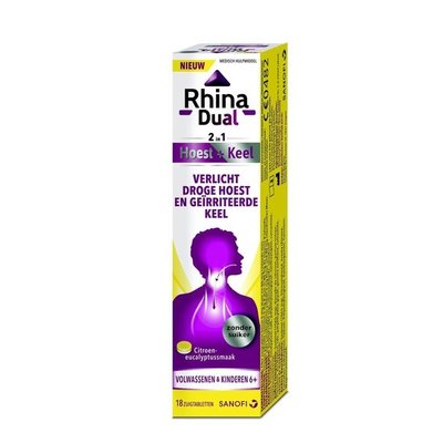 RHINA DUAL HOEST KEEL ZUIGTABLETTEN 18