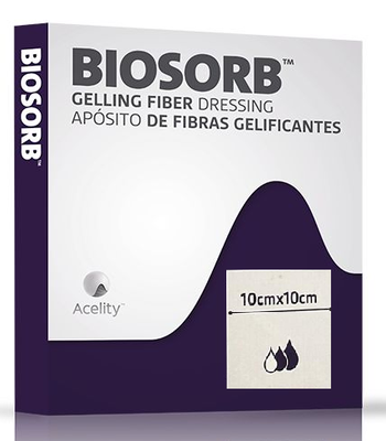 BIOSORB GELEREND VEZELVERBAND 10 X 10CM 10