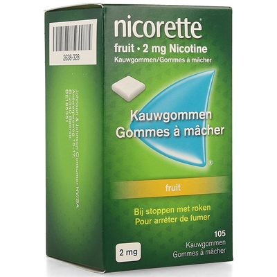 NICORETTE FRUIT KAUWGOM 105X2MG