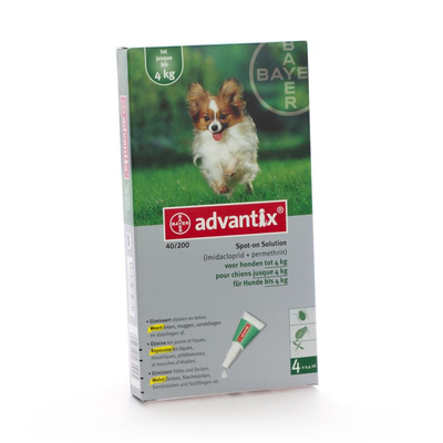 ADVANTIX 40/ 200 HONDEN < 4KG FL 4X0,4ML