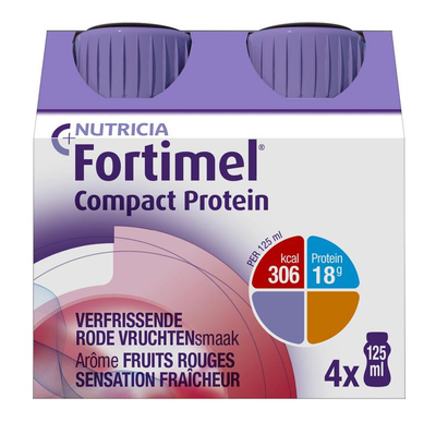 FORTIMEL COMPACT PROTEIN FRIS RODE VRUCHT. 4X125ML