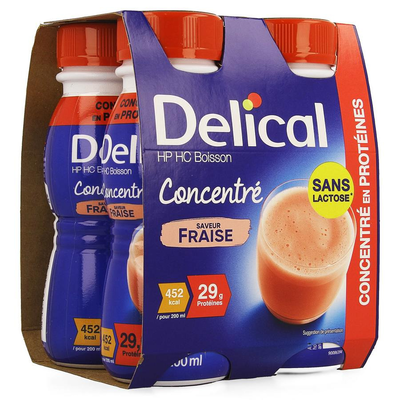 DELICAL GECONCENTR. AARDBEI 4X200ML