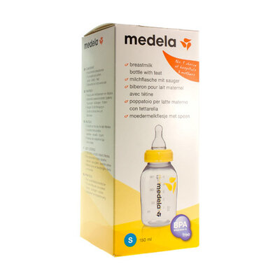 MEDELA FLES MOEDERMELK PLAST MET SPEEN SLOW FLOW