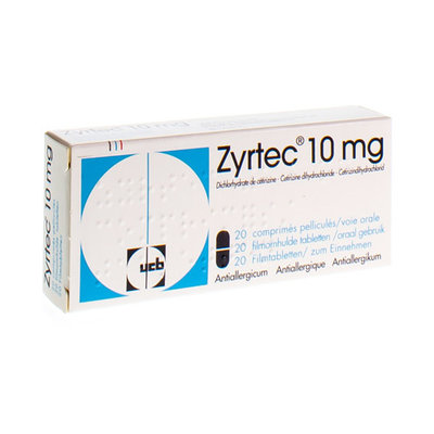 ZYRTEC 10 MG FILMOMH TABL 20 X 10 MG