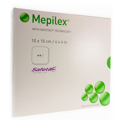 MEPILEX SCHUIMVERB SIL ABS STER 10X10CM 5 294100