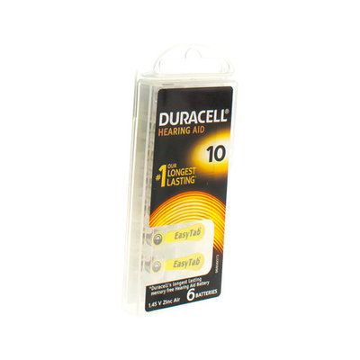 DURACELL EASYTAB HOORBATTERIJ DA10 6 GEEL