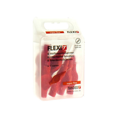 FLEXI RED BORSTELTJE SUPER FINE INTERDENTAAL 6