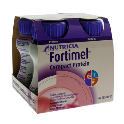FORTIMEL COMPACT PROTEIN AARDBEI 4X125ML