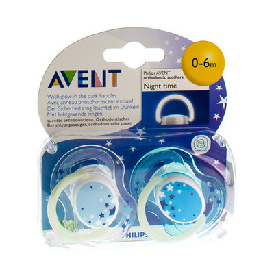 AVENT FOPSPEEN SILICOON NACHT +3M 2