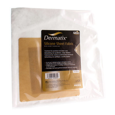 DERMATIX SILICONE SHEET FABRIC ADH 13X13CM 1