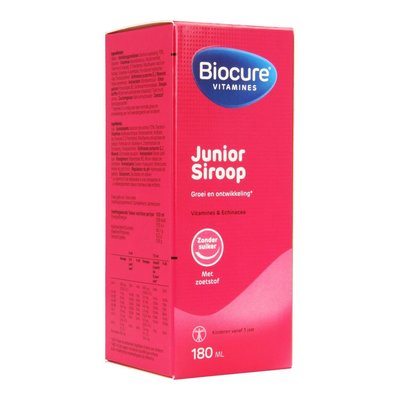 BIOCURE JUNIOR SIROOP SUIKERVRIJ 180ML