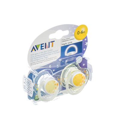 AVENT FOPSPEEN SILICOON NACHT +3M 2