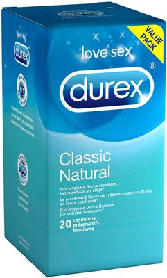 DUREX CLASSIC NATURAL CONDOOMS 20