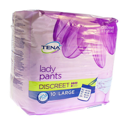 TENA LADY PANTS DISCREET LARGE 10 795610