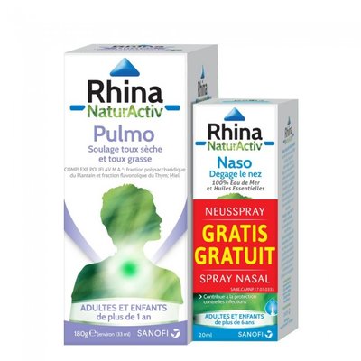 RHINA NATUR ACTIV PULMO 180G + NASO 20ML GRATIS