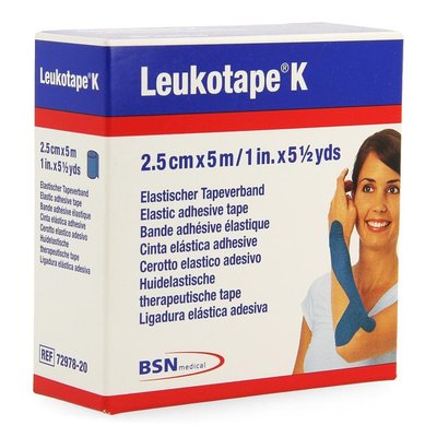 LEUKOTAPE K KLEEFWINDEL ELAST BLAUW 2,5CMX5M 1